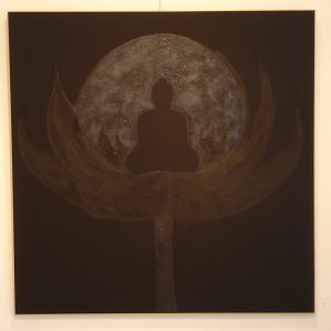 'Black Buddha' - Mixed Media Op Doek - 110x110cm - Apeldoorn 2007